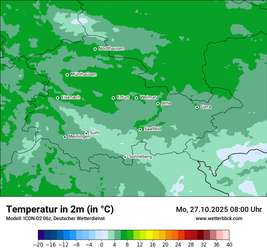 Modellkarten Temperatur
