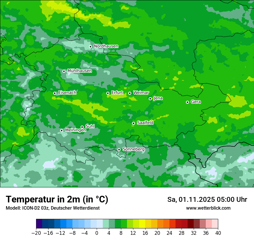 Modellkarten Temperatur