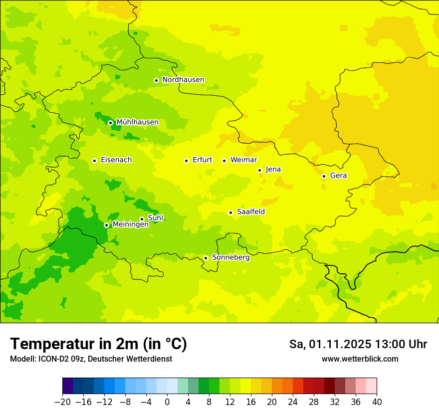 Modellkarten Temperatur