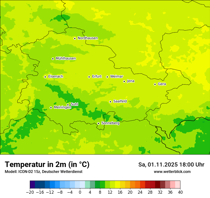 Modellkarten Temperatur