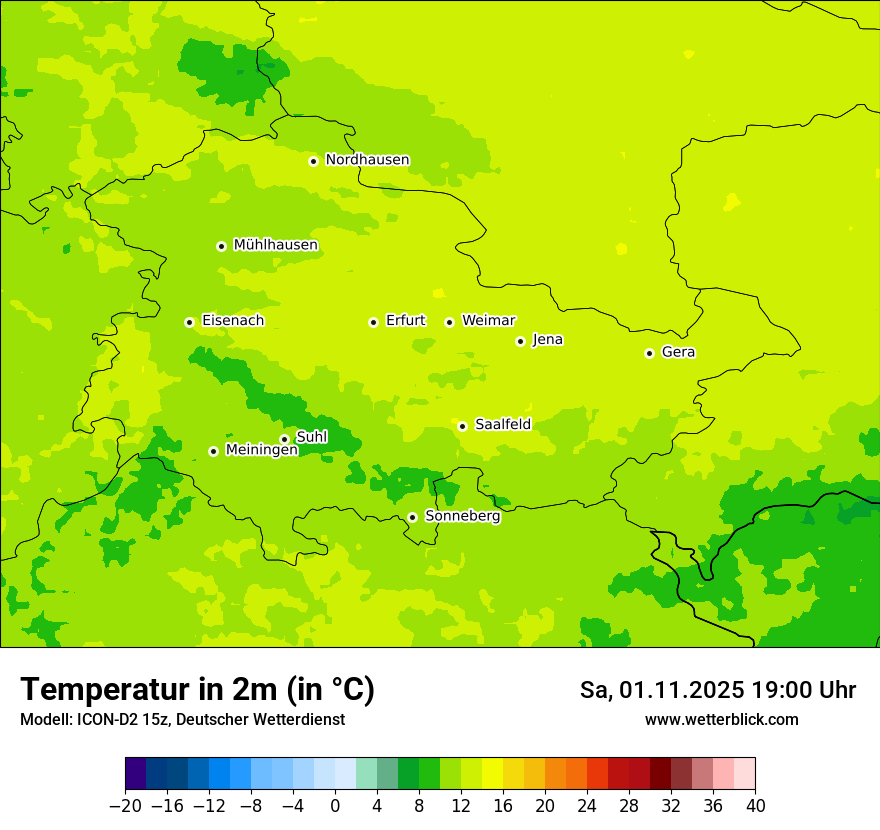 Modellkarten Temperatur