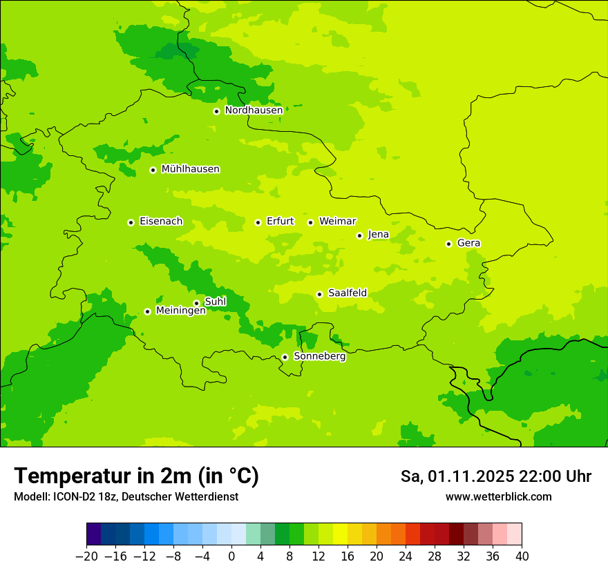Modellkarten Temperatur