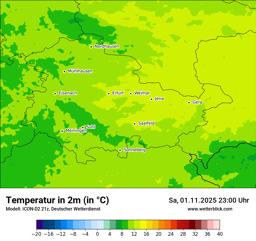 Modellkarten Temperatur