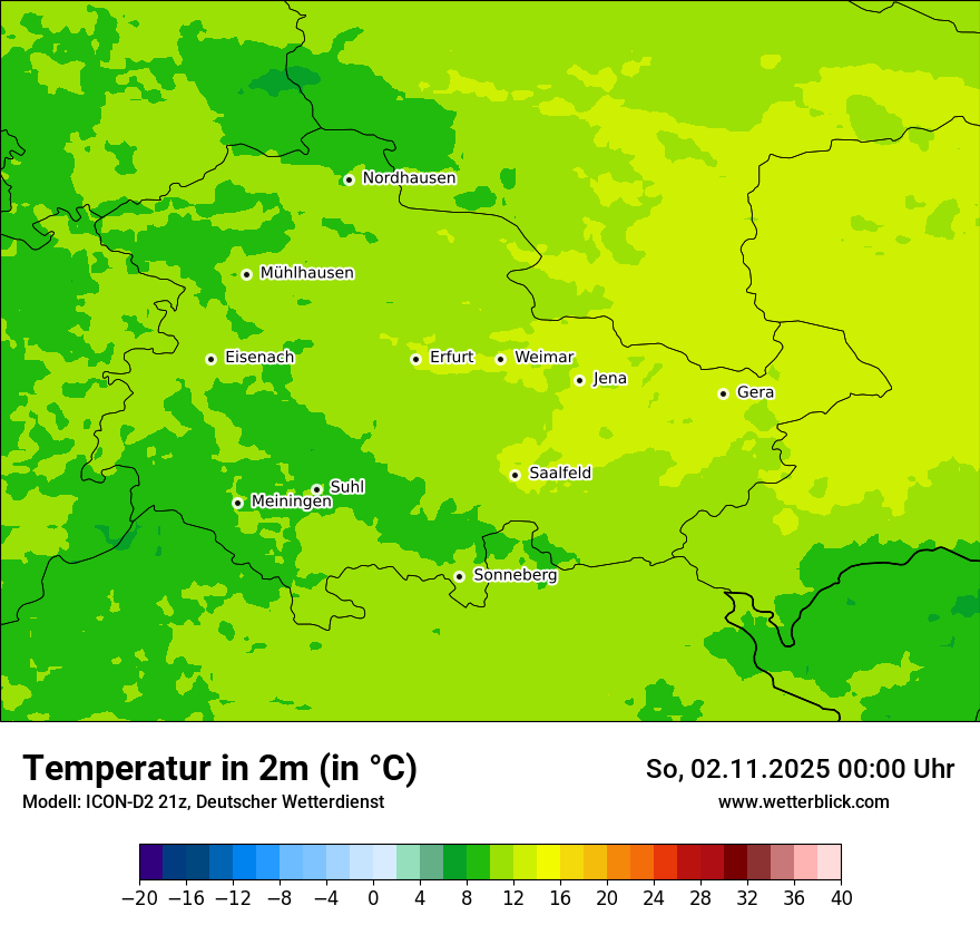 Modellkarten Temperatur