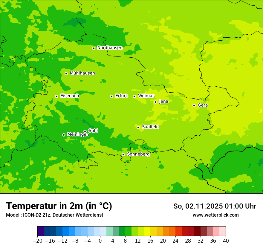 Modellkarten Temperatur