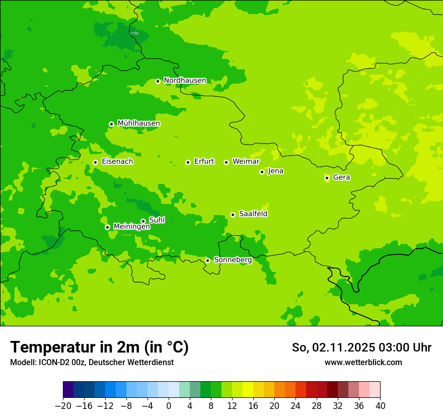 Modellkarten Temperatur