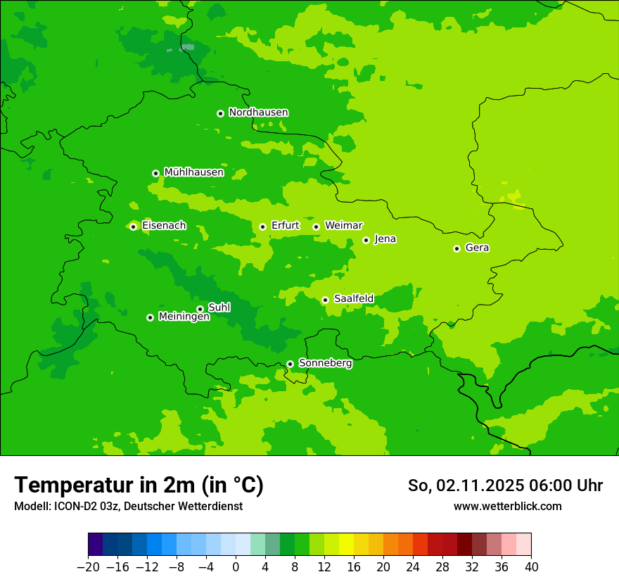 Modellkarten Temperatur