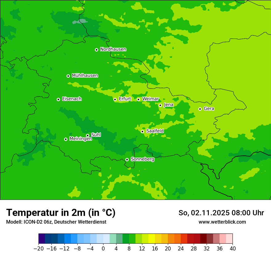 Modellkarten Temperatur