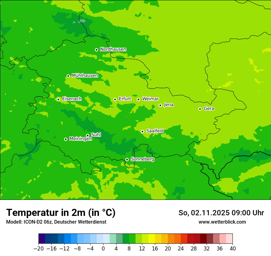 Modellkarten Temperatur