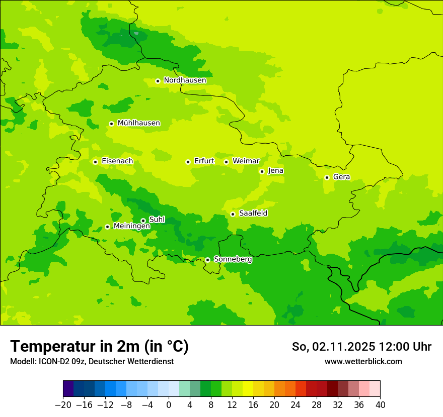 Modellkarten Temperatur