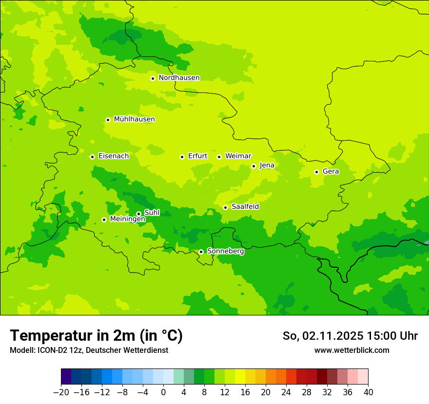 Modellkarten Temperatur