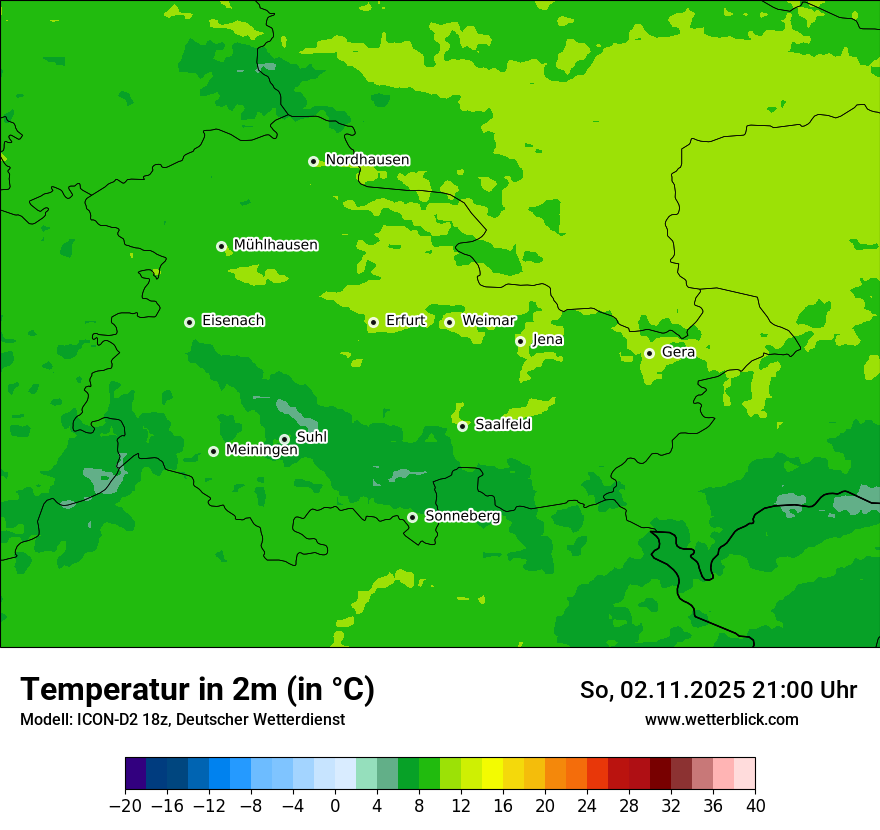 Modellkarten Temperatur