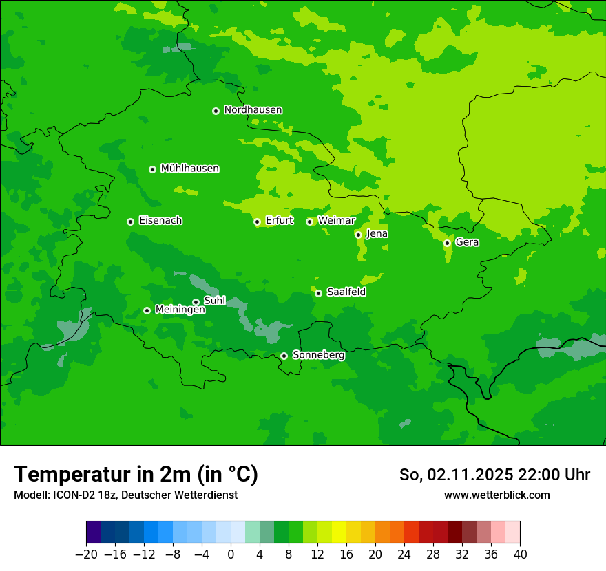 Modellkarten Temperatur