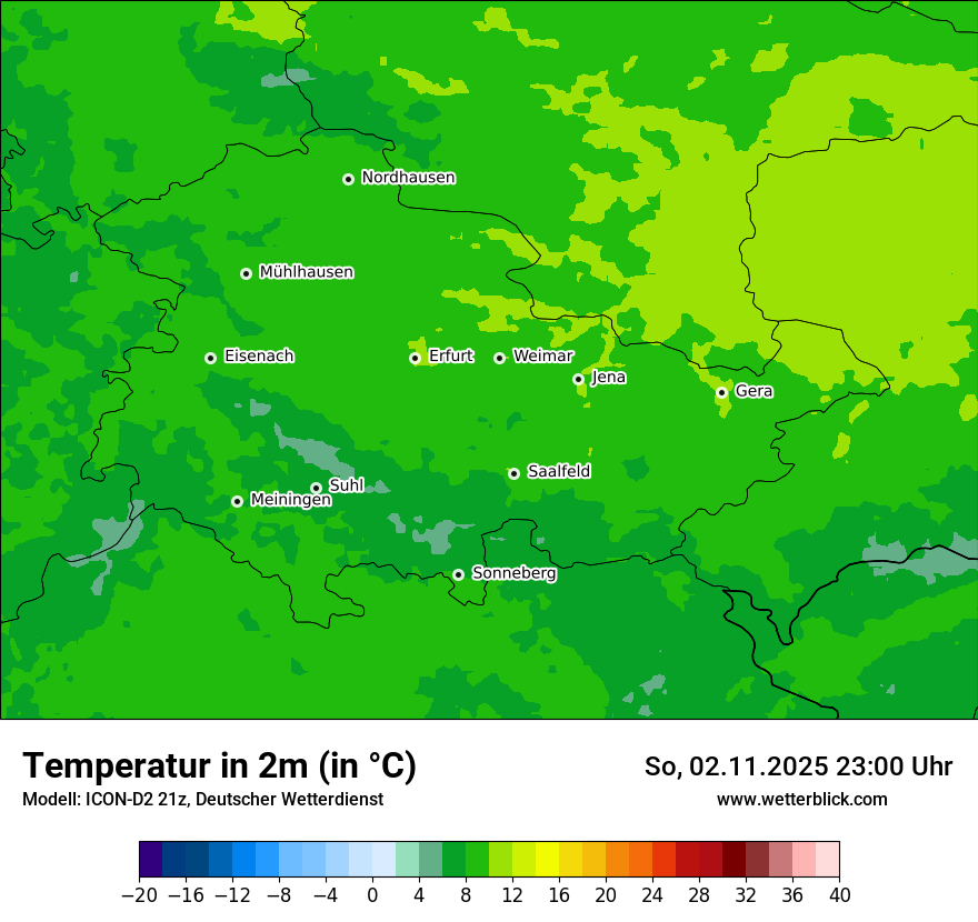 Modellkarten Temperatur