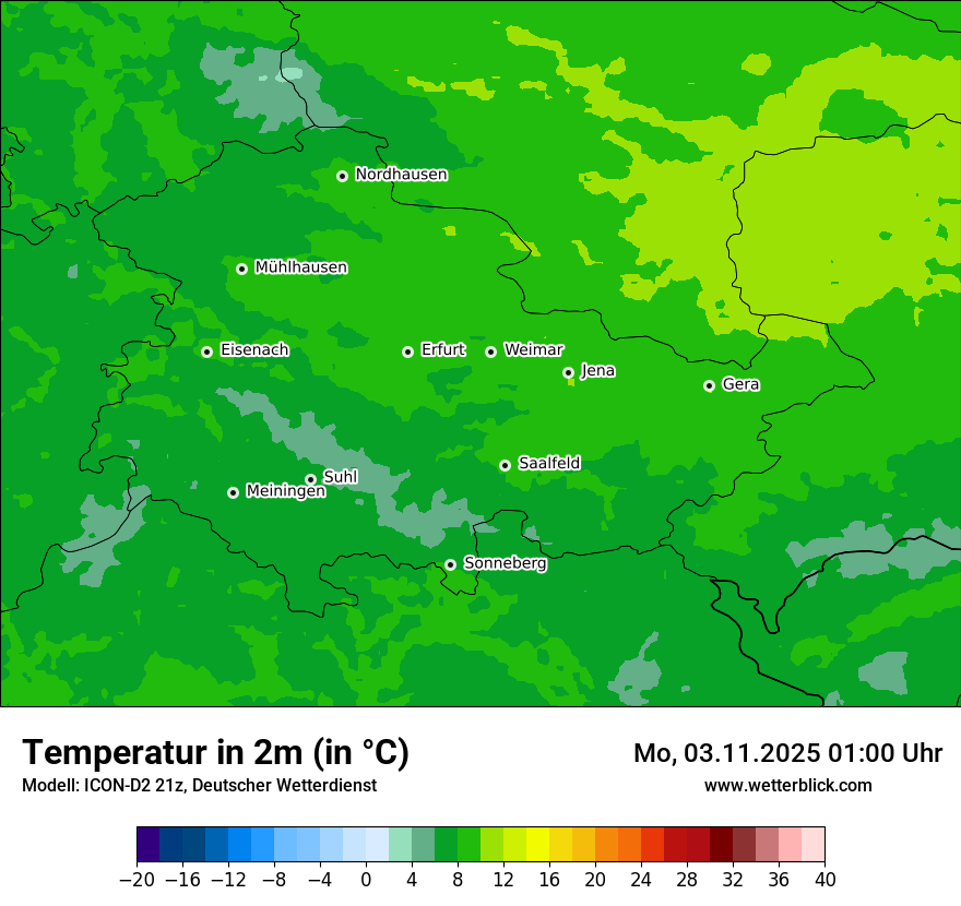 Modellkarten Temperatur