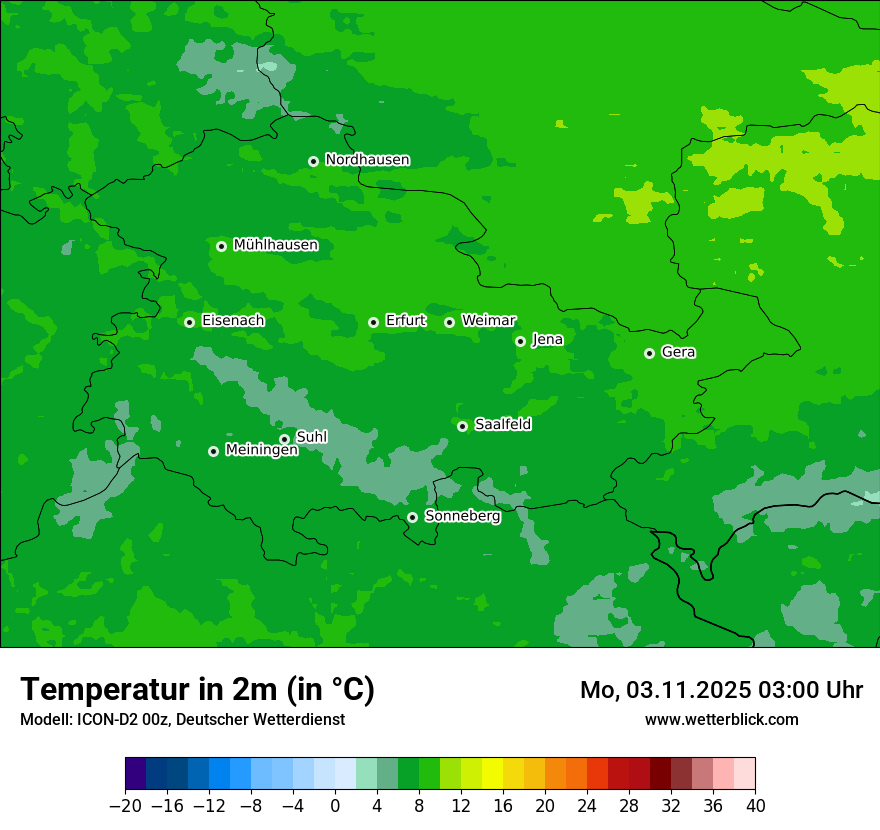 Modellkarten Temperatur