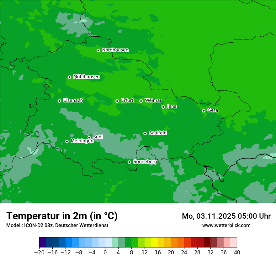 Modellkarten Temperatur