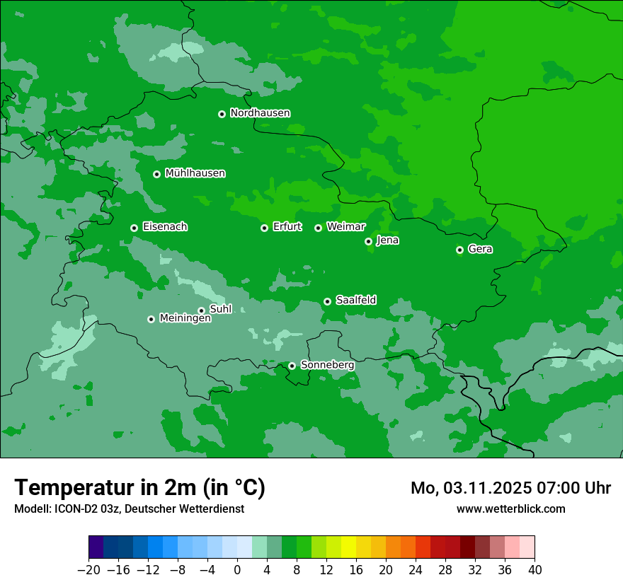 Modellkarten Temperatur