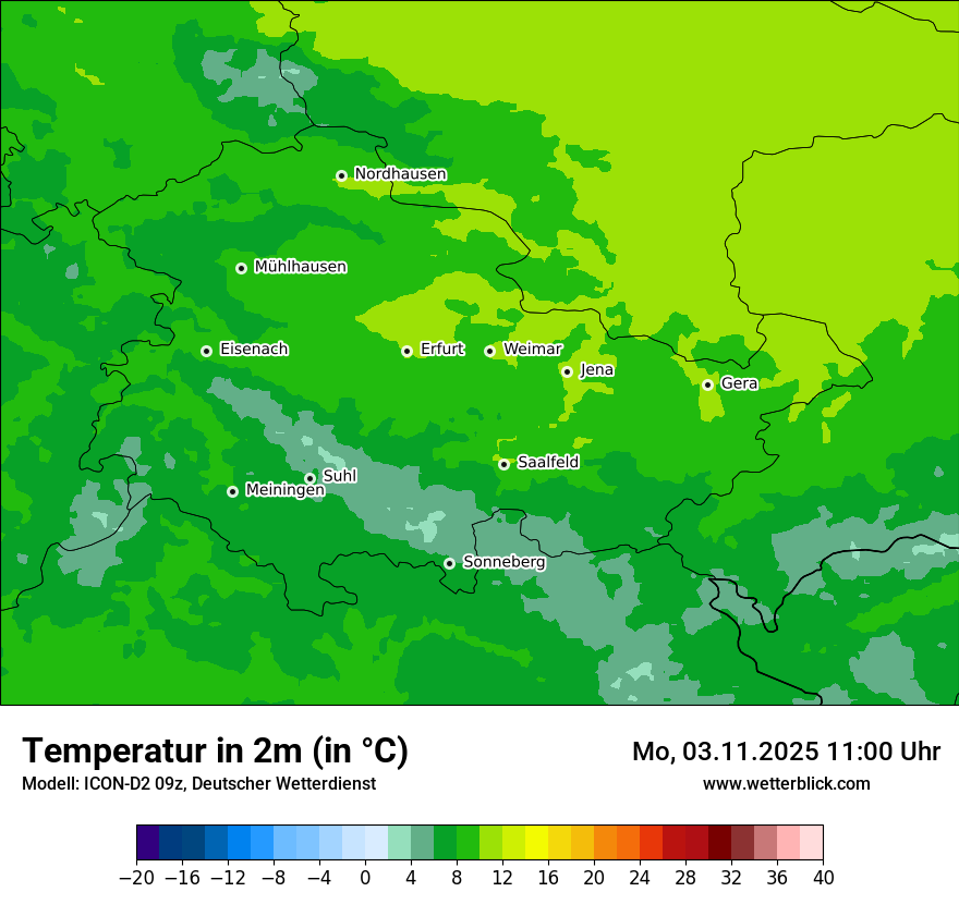 Modellkarten Temperatur
