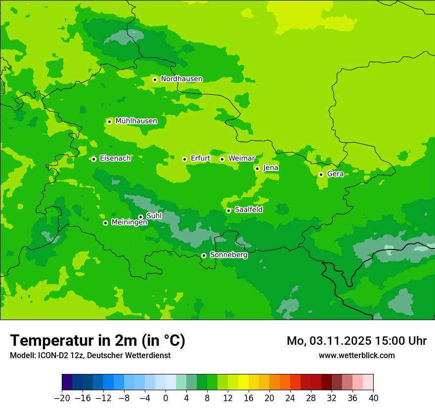 Modellkarten Temperatur