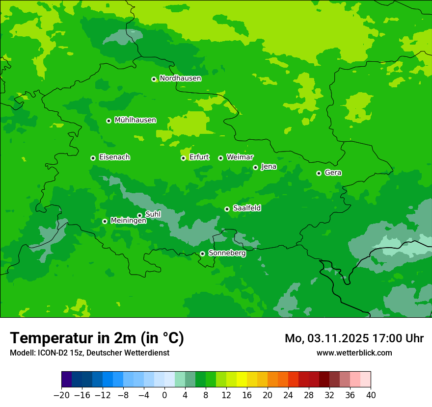 Modellkarten Temperatur