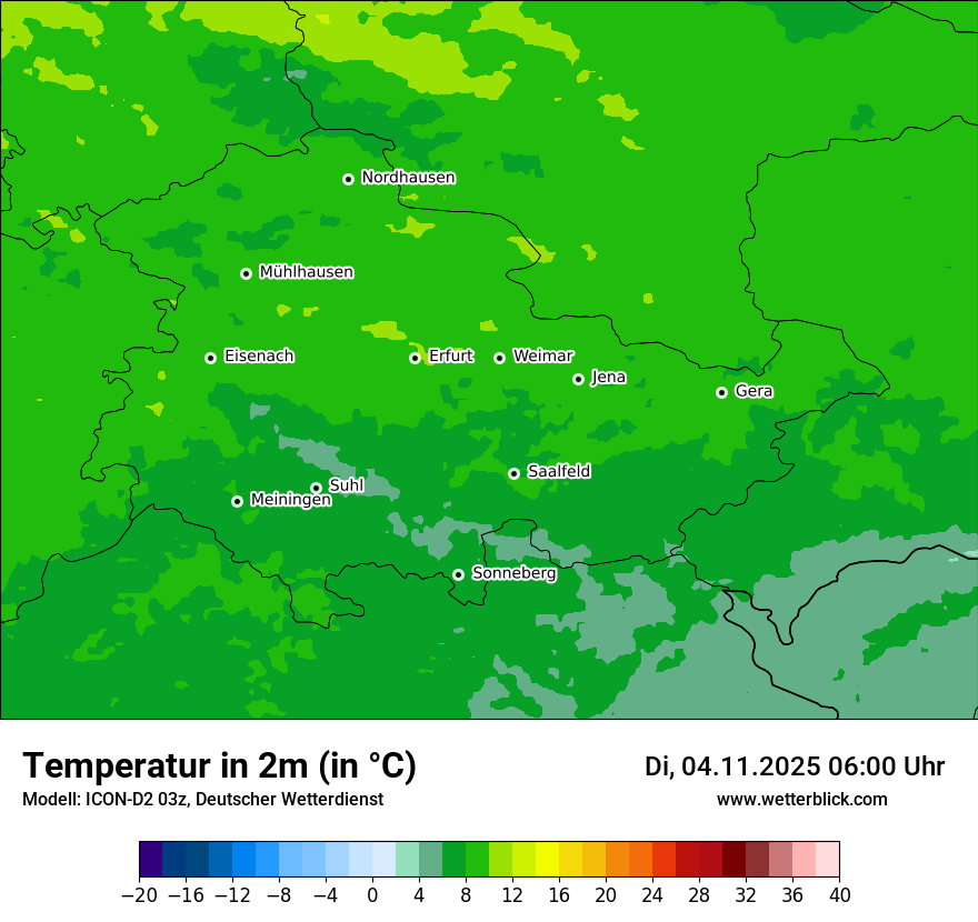Modellkarten Temperatur
