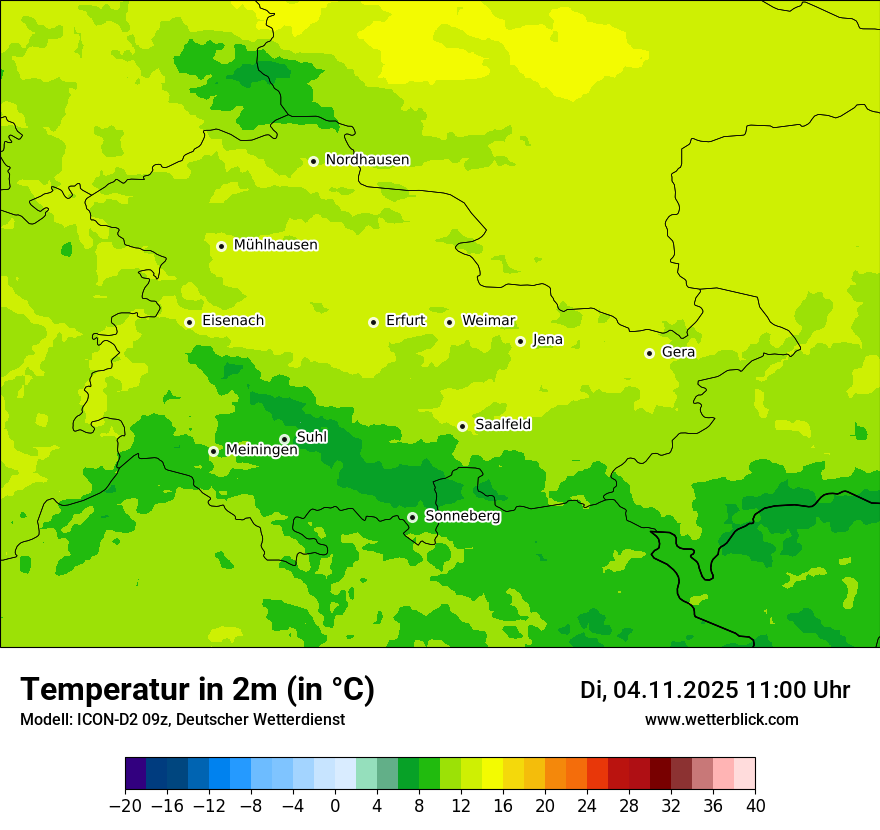 Modellkarten Temperatur