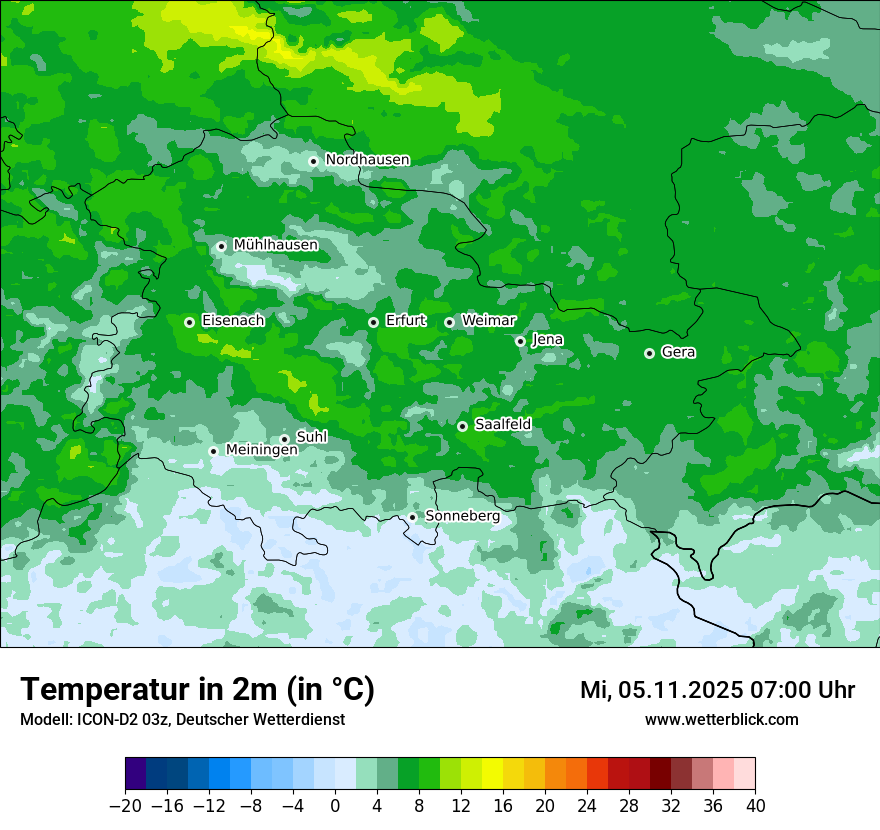 Modellkarten Temperatur