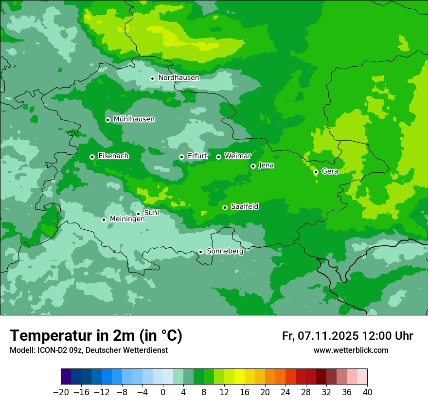 Modellkarten Temperatur