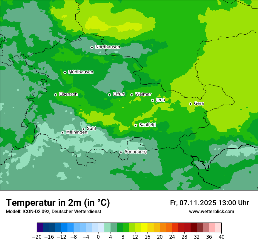 Modellkarten Temperatur