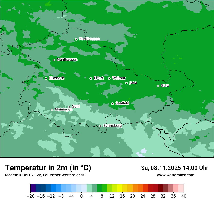 Modellkarten Temperatur
