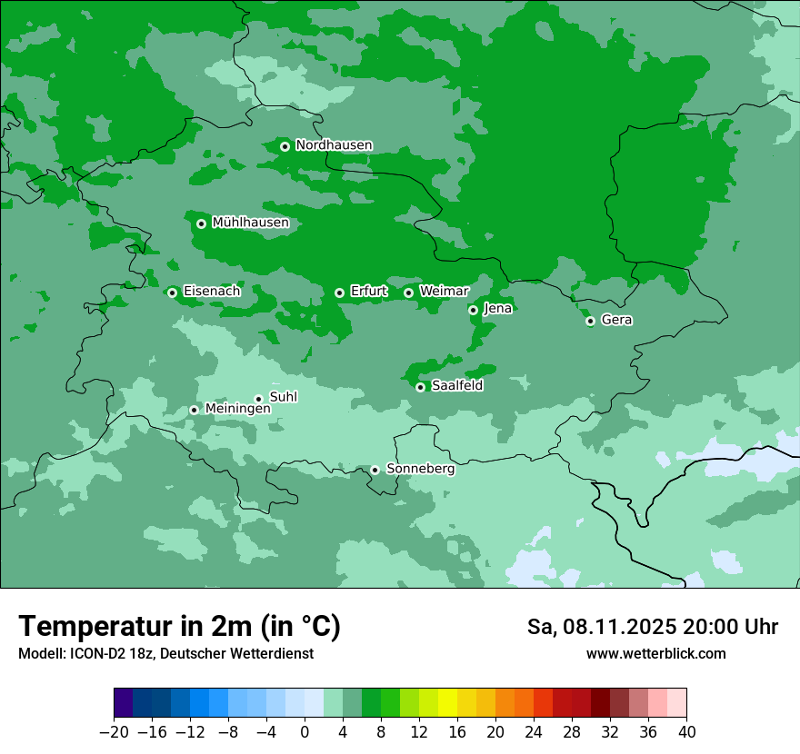 Modellkarten Temperatur