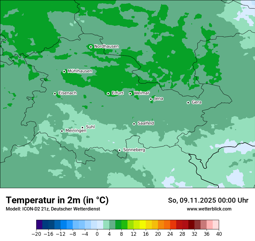 Modellkarten Temperatur