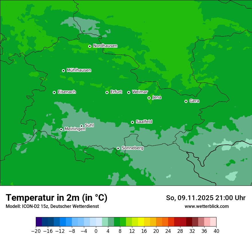 Modellkarten Temperatur