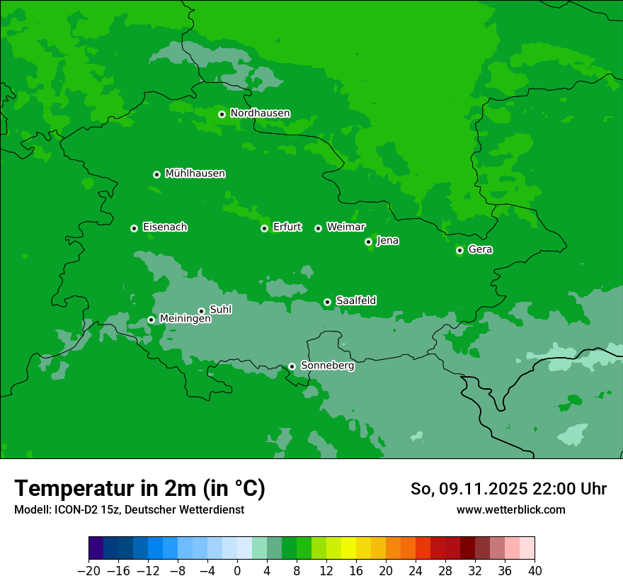 Modellkarten Temperatur