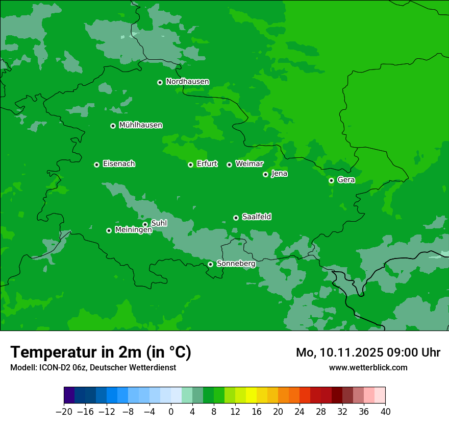 Modellkarten Temperatur