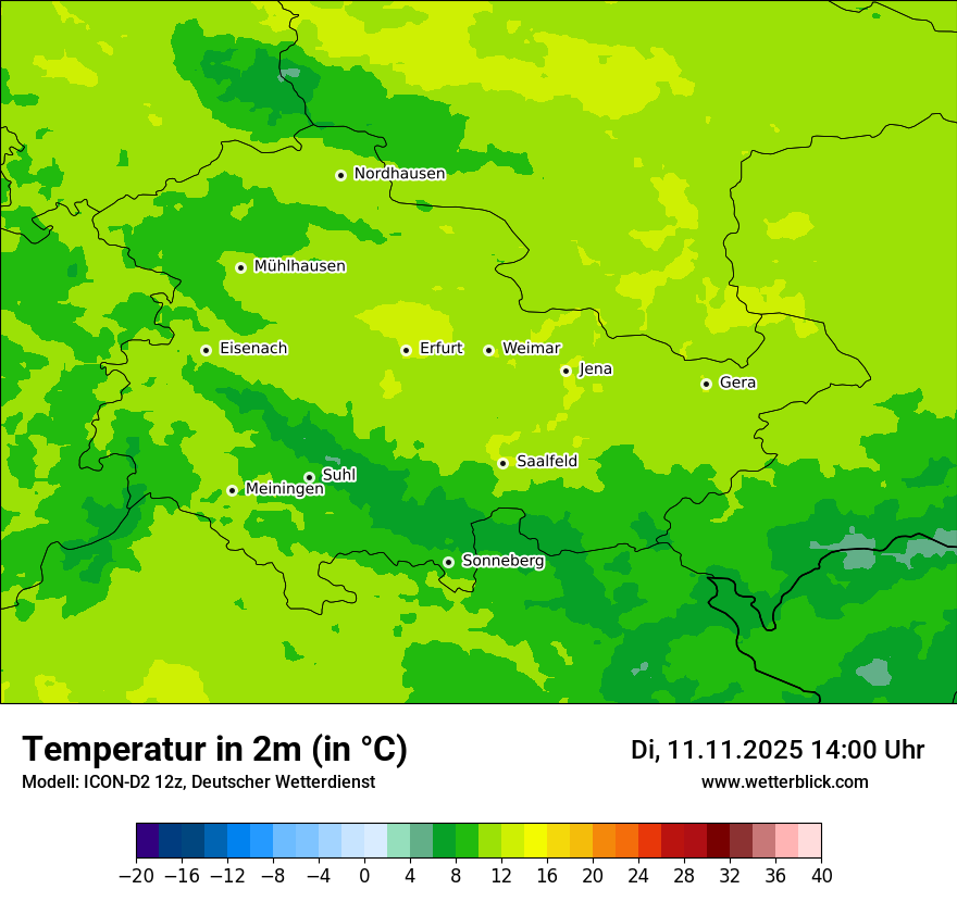 Modellkarten Temperatur