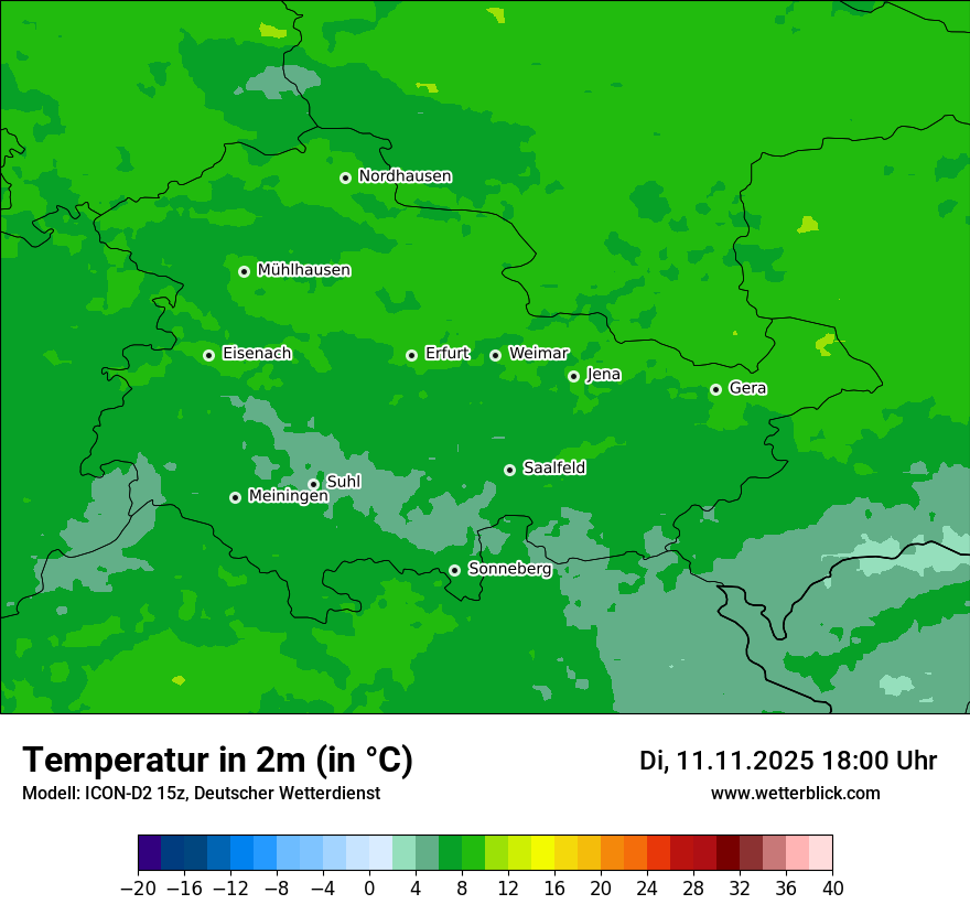 Modellkarten Temperatur