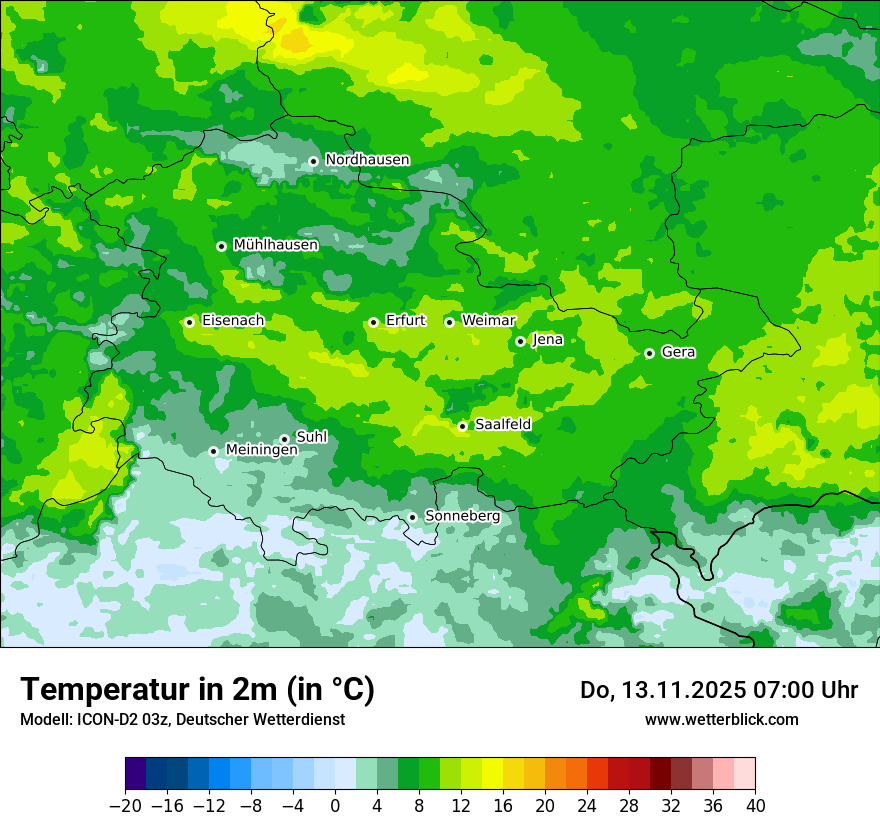 Modellkarten Temperatur