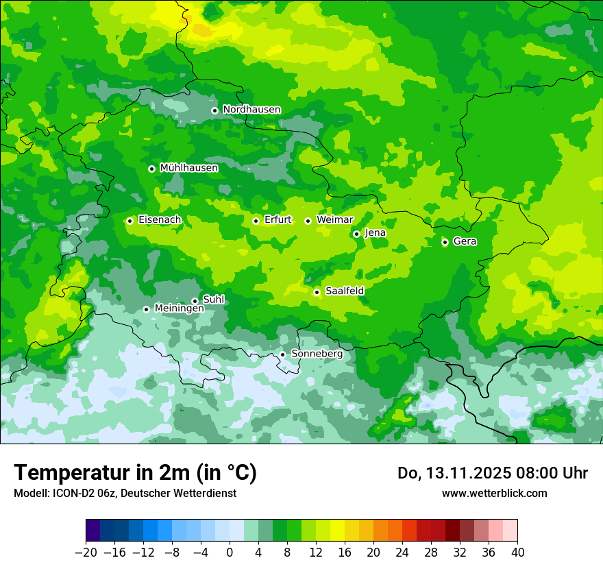 Modellkarten Temperatur