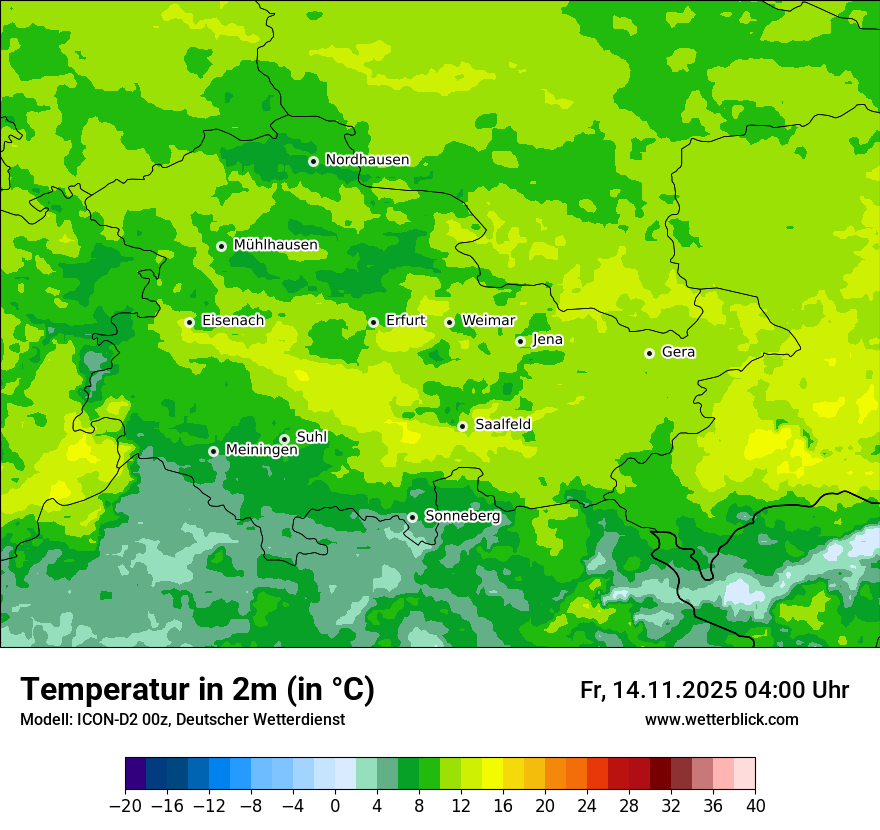 Modellkarten Temperatur