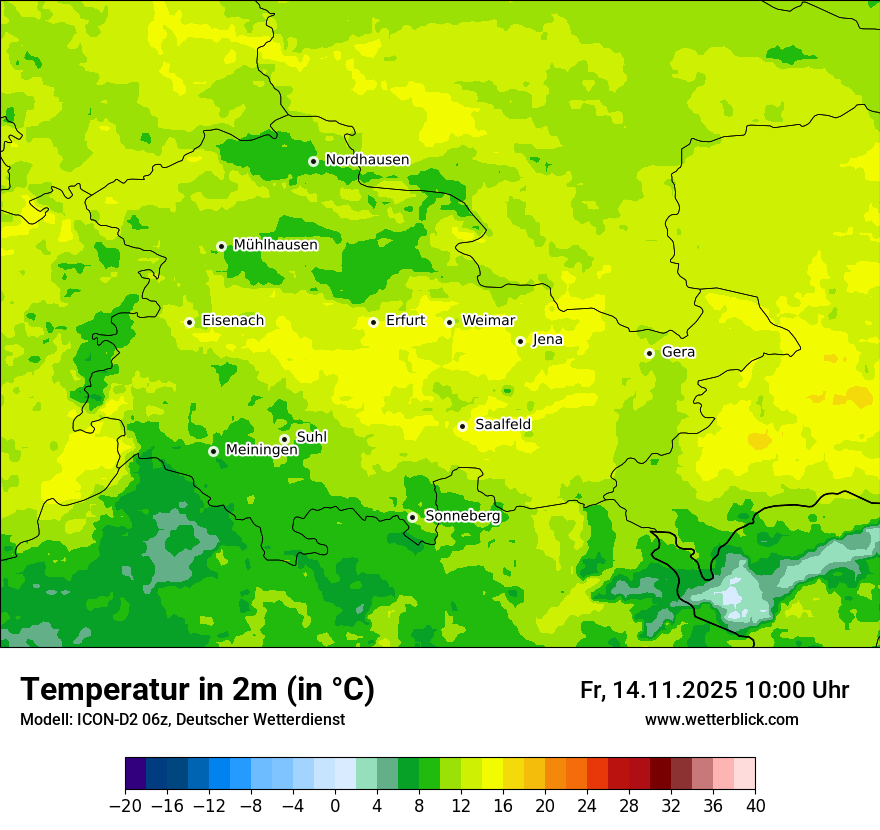 Modellkarten Temperatur