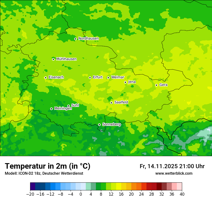 Modellkarten Temperatur