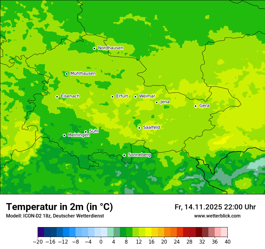 Modellkarten Temperatur