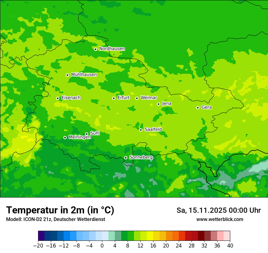 Modellkarten Temperatur