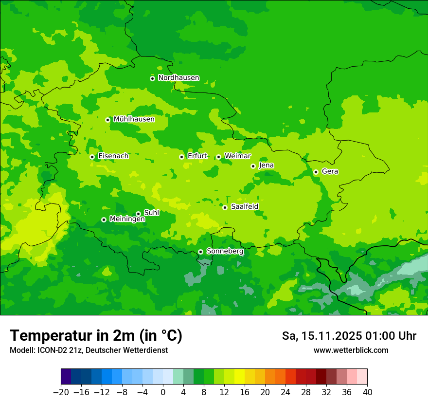 Modellkarten Temperatur