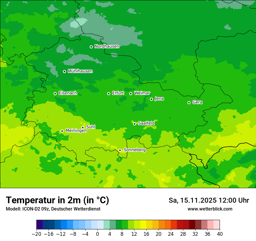 Modellkarten Temperatur