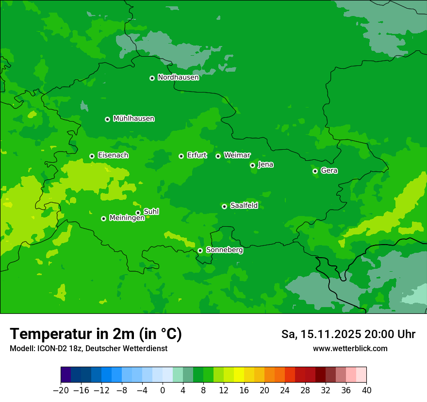 Modellkarten Temperatur