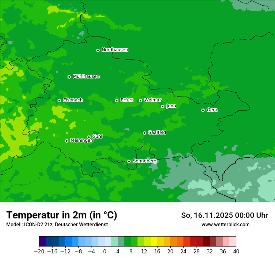 Modellkarten Temperatur