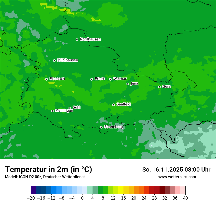 Modellkarten Temperatur